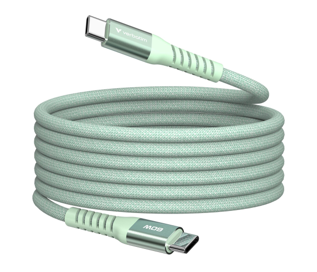 VERBATIM Sync & Charge USB-C to USB-C 60W Magnetic 120 cm - Green - 1340230 - zdjęcie